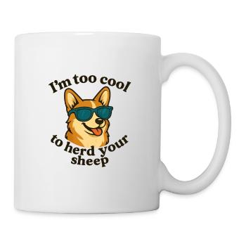Cool dog with sunglasses and saying - Mug - white - Right