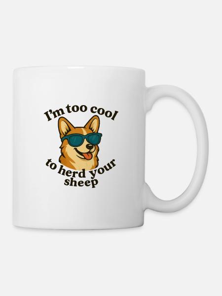 Cool dog with sunglasses and saying - Mug - white