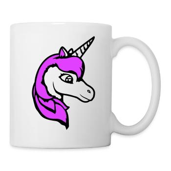 Licorne fille assez sympathique dessin animé cheval - Mug blanc - blanc - Droite