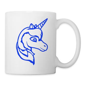 Einhorn Mädchen Hübsch Freundlich Cartoon Pferd - Tasse - Weiß - Rechts