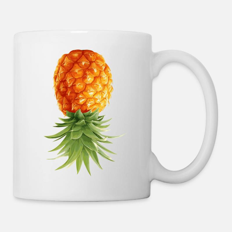 Ananas steht Kopf - Tasse - Weiß