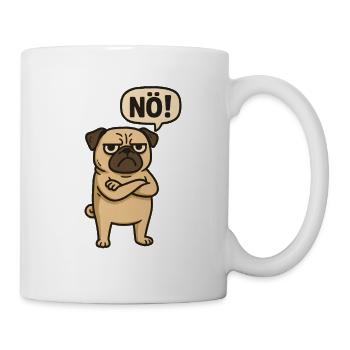 Non! Drôle de déclaration de chien carlin - Mug blanc - blanc - Droite