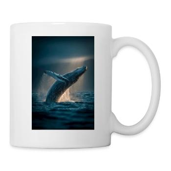 Lacune majestueuse de baleines au lever du soleil - Mug blanc - blanc - Droite