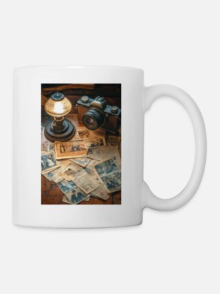 Vintage-Erinnerungen, die in der Zeit festgehalten wurden - Tasse - Weiß