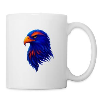 Colored eagle in neon style - Mug - white - Right