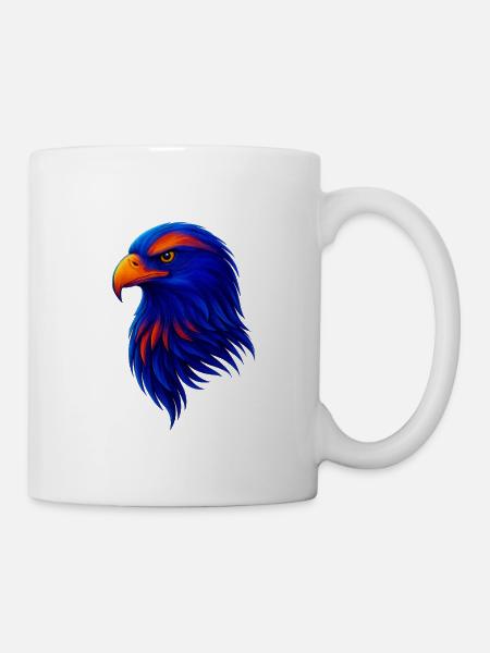 Colored eagle in neon style - Mug - white