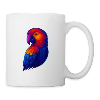 Illustration de perroquet arc-en-ciel vif - Mug blanc - blanc - Droite