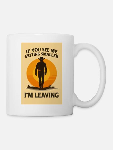 Western Cowboy Sonnenuntergang Motiv Design - Tasse - Weiß