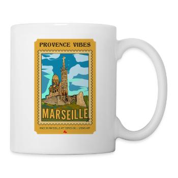 NDG Marseille Neo-Retro Poster - Vintage Kunst - Tasse - Weiß - Rechts