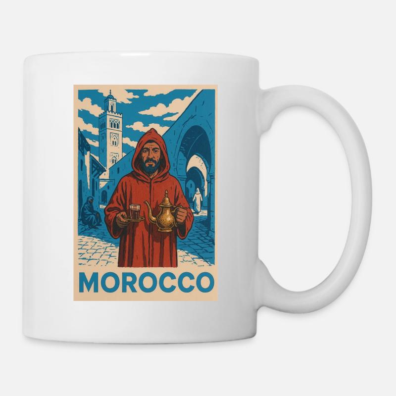 Traditional Morocco motif with tea lore - Mug - white