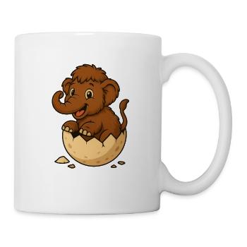 Mignon bébé mammouth sur coquille d’œuf - Mug blanc - blanc - Droite
