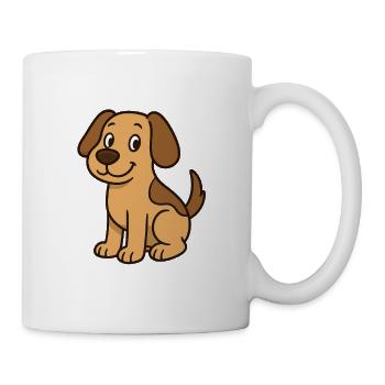 Playful dog motif in cartoon style - Mug - white - Right