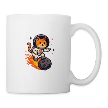 Astro Cat Meteor Rider Kawaii Weltraum Katze  - Tasse - Weiß - Rechts