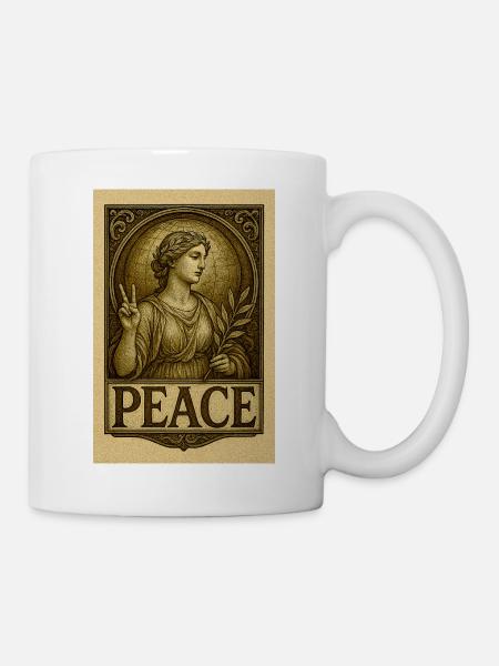 Symbolischer Frieden und Gelassenheit Illustration - Tasse - Weiß