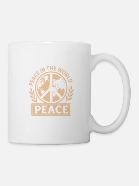 Globale Botschaft der Friedfertigkeit - Tasse - Weiß