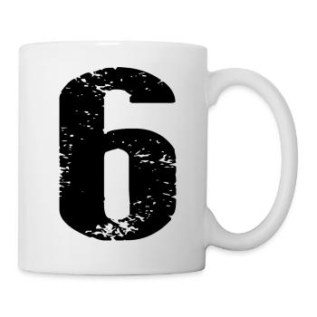 6 Zahl Trikot - Tasse - Weiß - Rechts