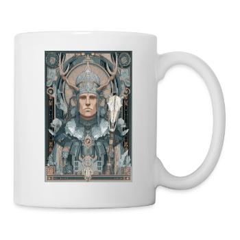 Geweih-Krieger Jugendstil - Tasse - Weiß - Rechts