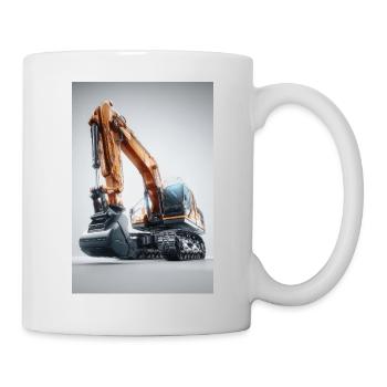 Leistungsstarke Baggermaschine - Tasse - Weiß - Rechts