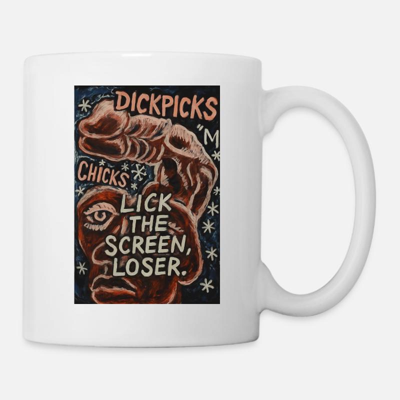 Provocerande konstnärlig grafik med skämtsam text - Mug blanc - blanc