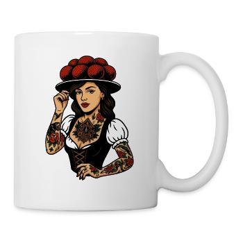 Bollenhut Tattoo Girl Schwarzwald Freiburg - Tasse - Weiß - Rechts