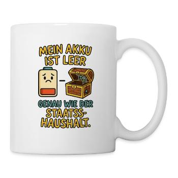 Funny battery with treasure chest Detox - Mug - white - Right
