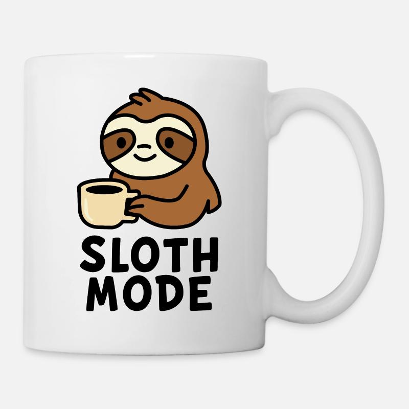 Paresseux douillet avec design de café - Mug blanc - blanc