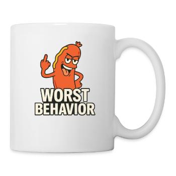 Humorvolle Wurst - Tasse - Weiß - Rechts