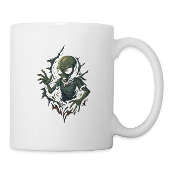 Alien Breakout – T-Shirt Design für Sci-Fi-Fans - Tasse - Weiß - Rechts