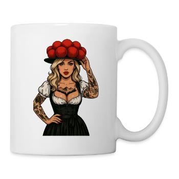 Bollenhut Tattoo Girl Feldberg Schwarzwald Tracht - Tasse - Weiß - Rechts