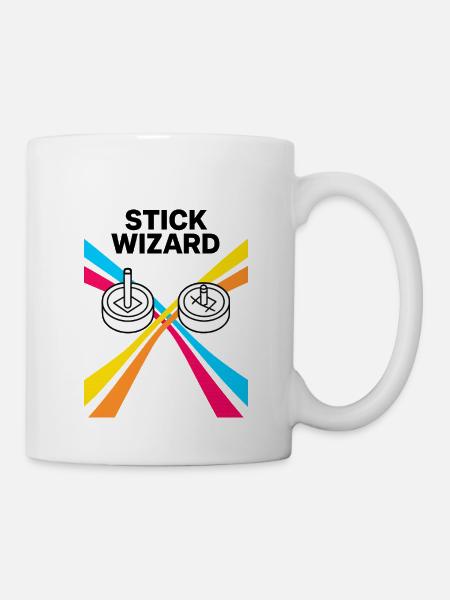 Stick Wizard Retro Gaming Design - Mug - white
