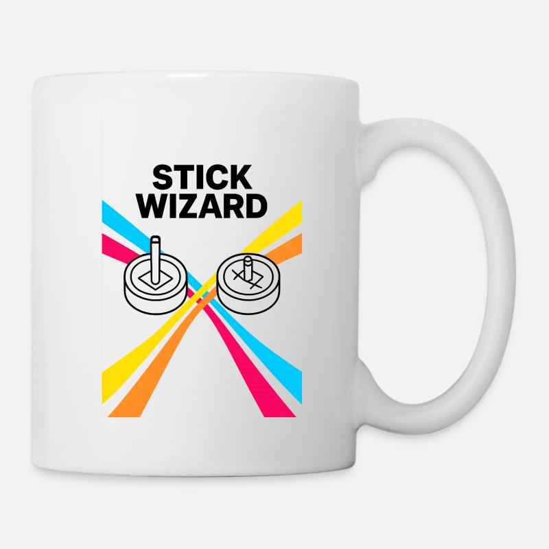 Stick Wizard Retro Gaming Design - Mug - white