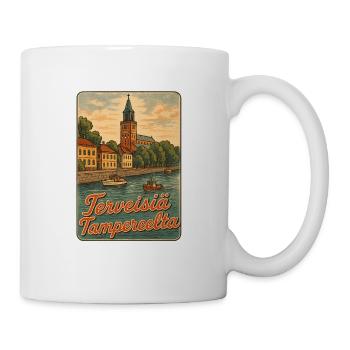 L’église de Tampere et la plage de Koski - Mug blanc - blanc - Droite