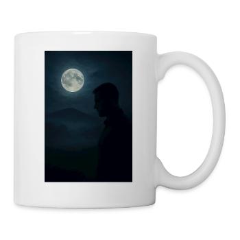 Nachtsilhouette unter dem Mond - Tasse - Weiß - Rechts