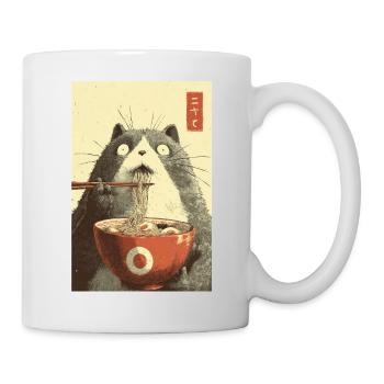 Shocked Cat Eating Ramen - Mug - white - Right