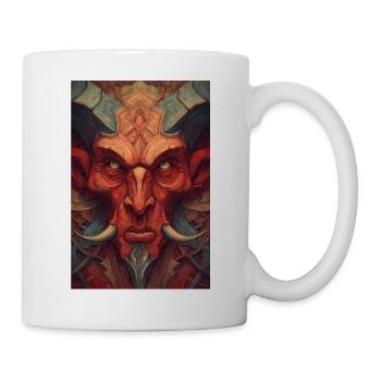 Höllische Dämonenmaske Kunst - Tasse - Weiß - Rechts