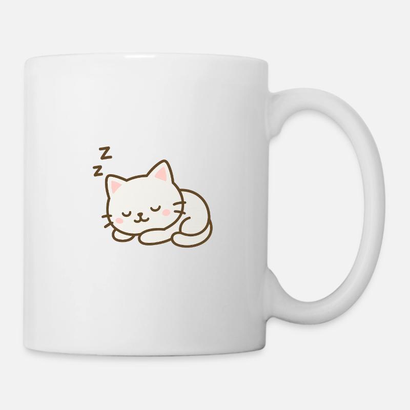Chat endormi - Mug blanc - blanc