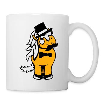 Cheval Sir Lord Rich Monocle Lunettes Chapeau haut de forme - Mug blanc - blanc - Droite