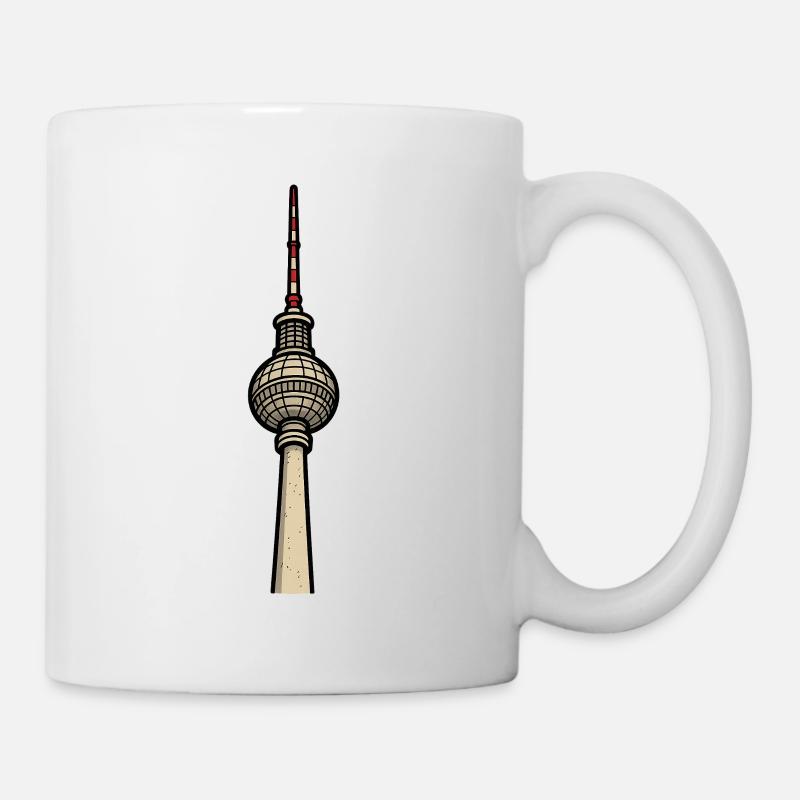 Berliner Fernsehturm Illustration - Tasse - Weiß