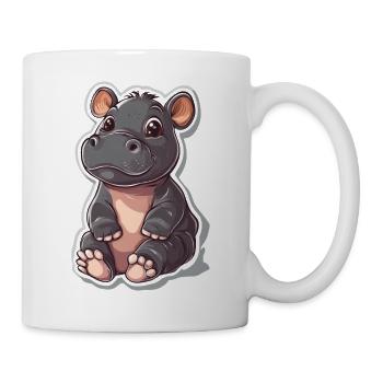 Nilpferd - Tasse - Weiß - Rechts