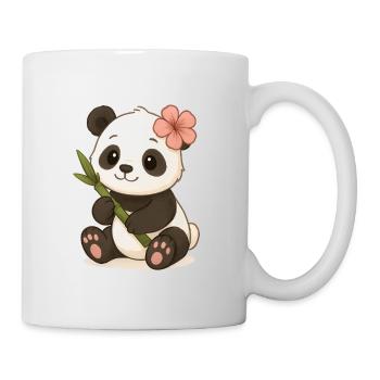 Mignon panda ours avec feuille d’hibiscus - Mug blanc - blanc - Droite
