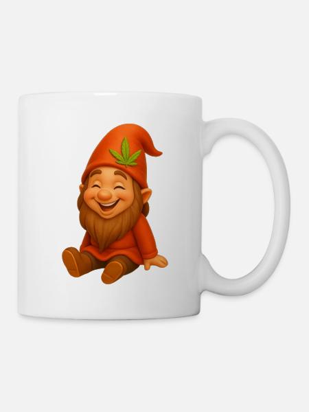 Knuffiger Zwerg goldig lachend - Tasse - Weiß