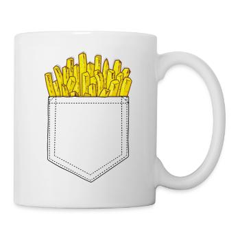 Frite Poche Humour Junkfood Trompe l'oeil - Mug blanc - blanc - Droite