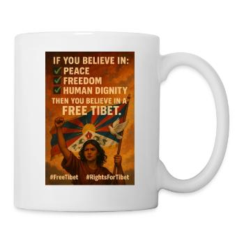 Marche du peuple tibétain pour la liberté - Mug blanc - blanc - Droite