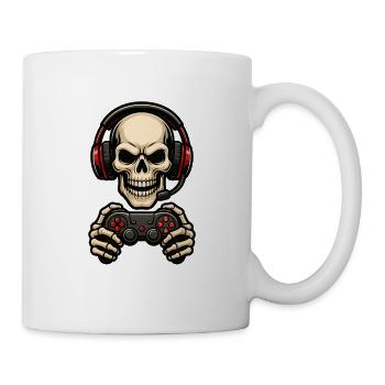 Skull Gamer Motif with Headset - Mug - white - Right