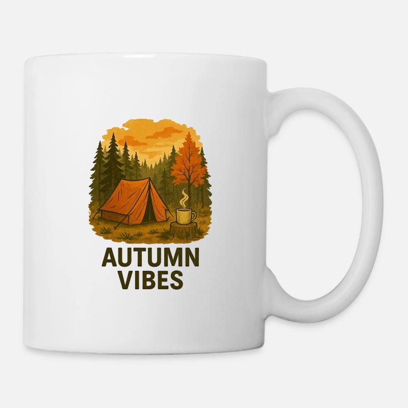 Herbststimmung Outdoor Camping Design - Tasse - Weiß
