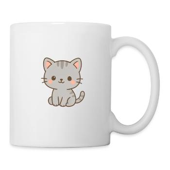Niedliche Katze Elektrisches Muster Design - Tasse - Weiß - Rechts