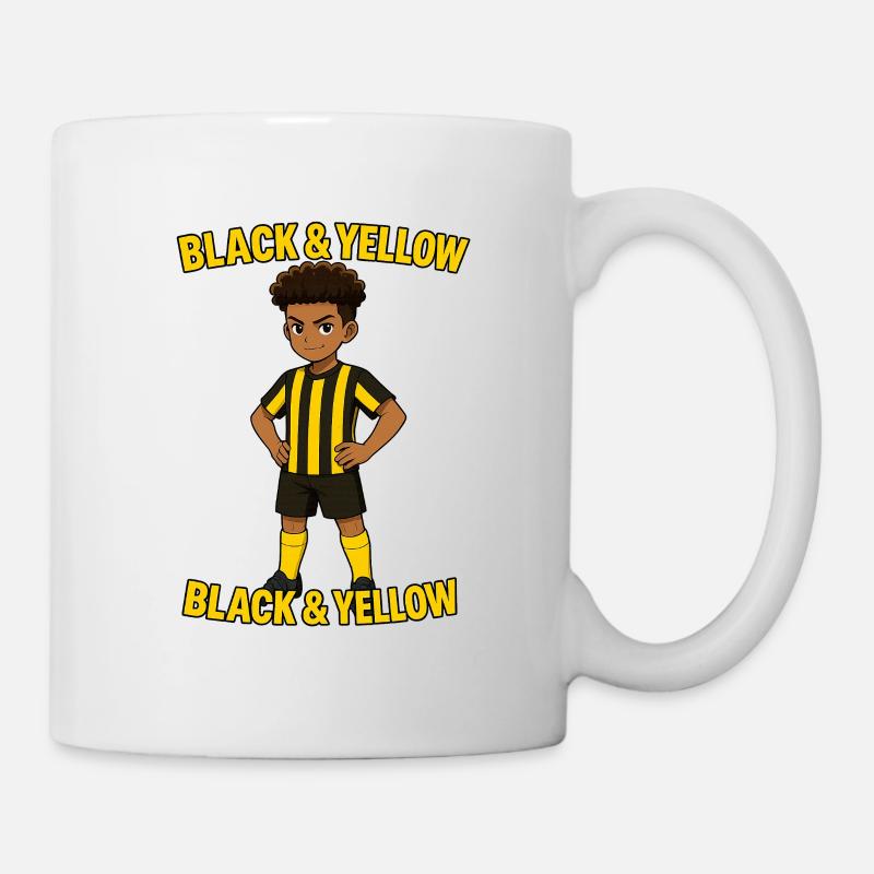 Black and Yellow Player Design for Kids - Mug - white