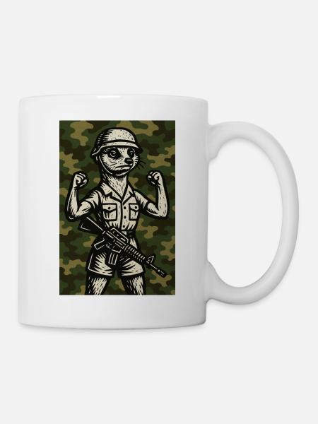 erdmännchen comic helden - Tasse - Weiß