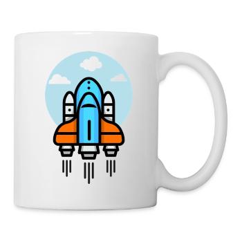 Illustration de vaisseau spatial futuriste - Mug blanc - blanc - Droite