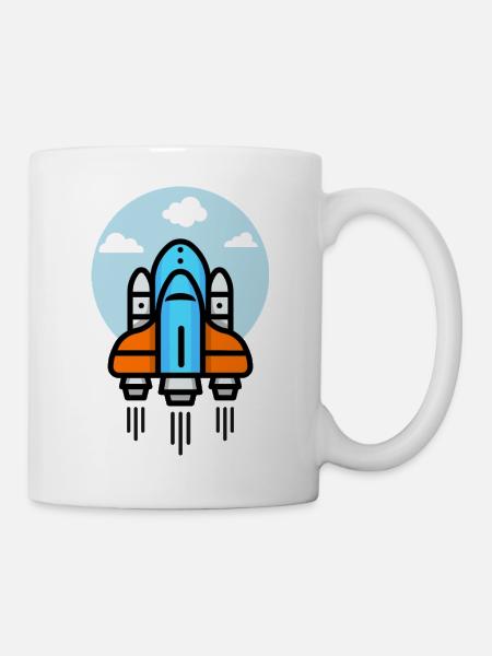 Futuristic Spacecraft Illustration - Mug - white